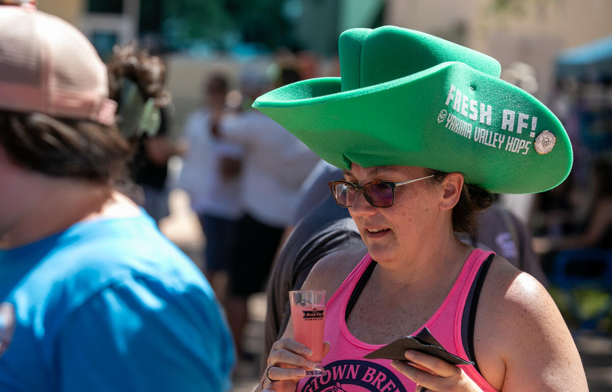 Denise Break enjoys the 11th Annual Brick City Beer and Wine Festival at Citizen Circle in Ocala, FL on Saturday, April 19, 2025. Courtesy: Alan Youngblood/352today