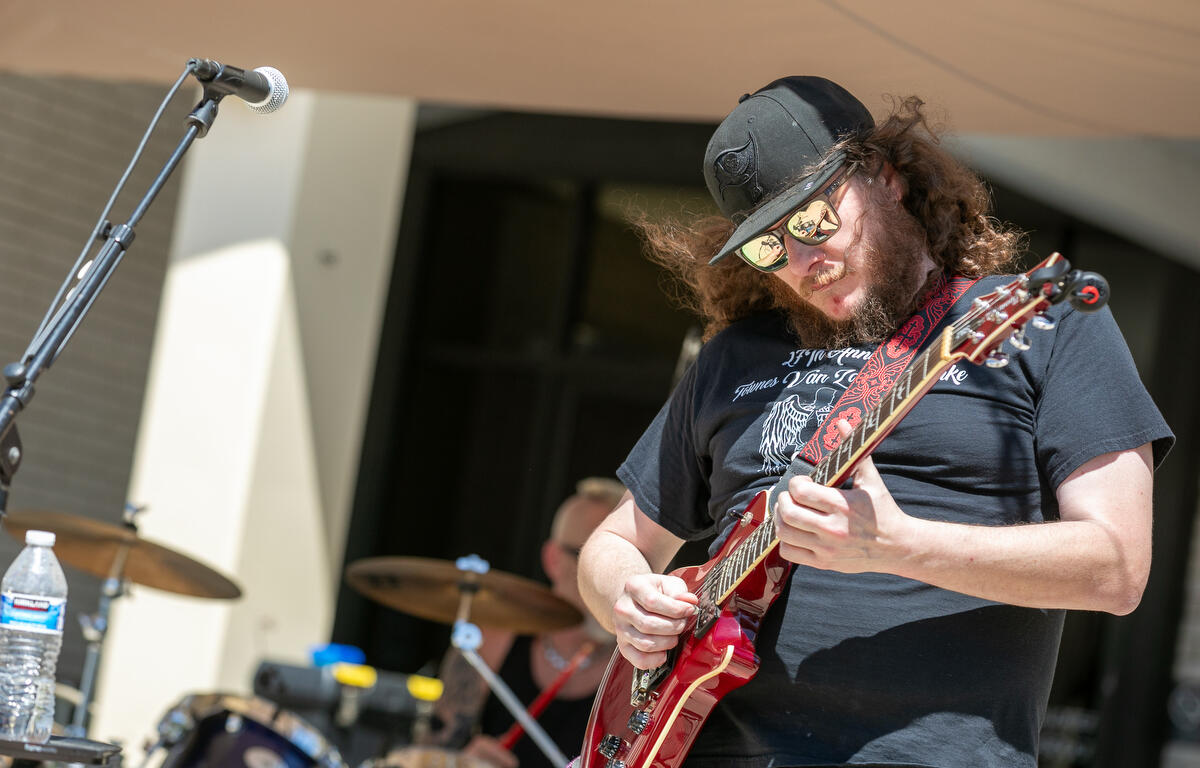 Gabriel and the Get Out Band perform during the 11th Annual Brick City Beer and Wine Festival at Citizen Circle in Ocala, FL on Saturday, April 19, 2025. Courtesy: Alan Youngblood/352today