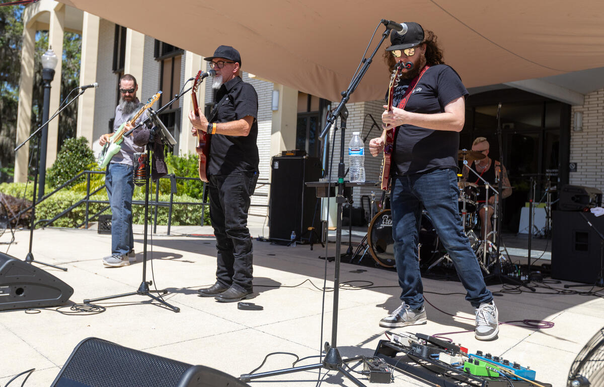 Gabriel and the Get Out Band perform during the 11th Annual Brick City Beer and Wine Festival at Citizen Circle in Ocala, FL on Saturday, April 19, 2025. Courtesy: Alan Youngblood/352today