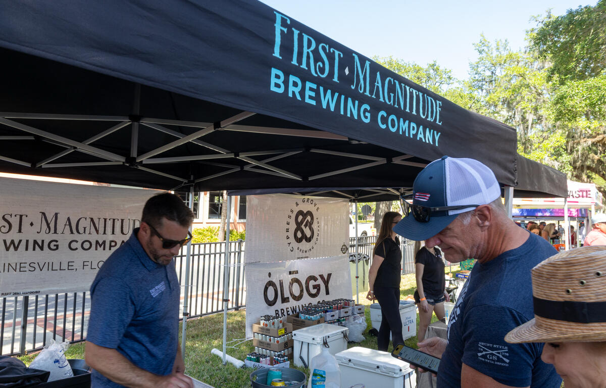 First Magnitude brewing serves up a variety of brews during the 11th Annual Brick City Beer and Wine Festival at Citizen Circle in Ocala, FL on Saturday, April 19, 2025. Courtesy: Alan Youngblood/352today