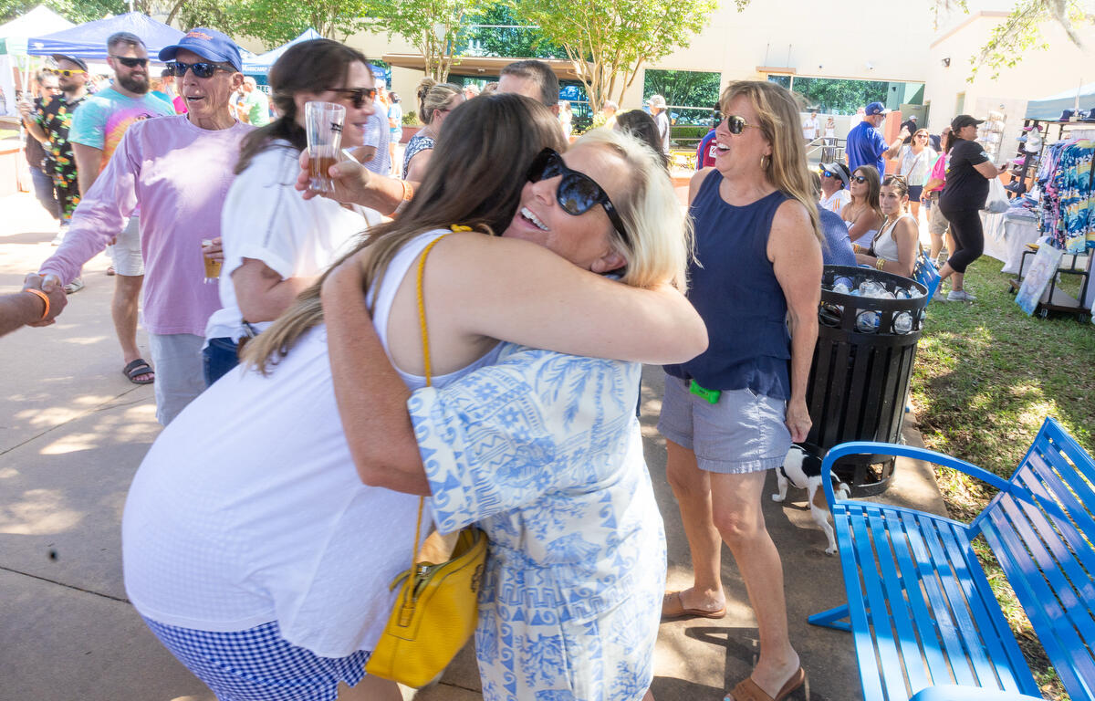 Friends meet during the 11th Annual Brick City Beer and Wine Festival at Citizen Circle in Ocala, FL on Saturday, April 19, 2025. Courtesy: Alan Youngblood/352today