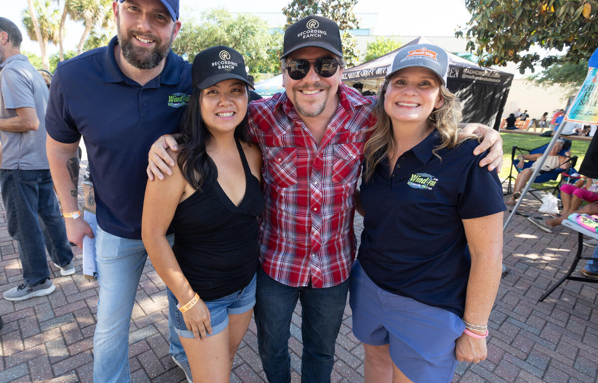 Wind-FM's Hunter (right) and Dupree (left) visit with friends during the 11th Annual Brick City Beer and Wine Festival at Citizen Circle in Ocala, FL on Saturday, April 19, 2025. Courtesy: Alan Youngblood/352today