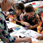 Photo of children creating art at the Appleton Museum.