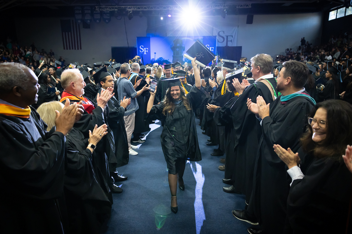 Santa Fe College Fall 2024 Graduation Ceremony commencement in the Gym on Dec. 13, 2024, in Gainesville, FL.