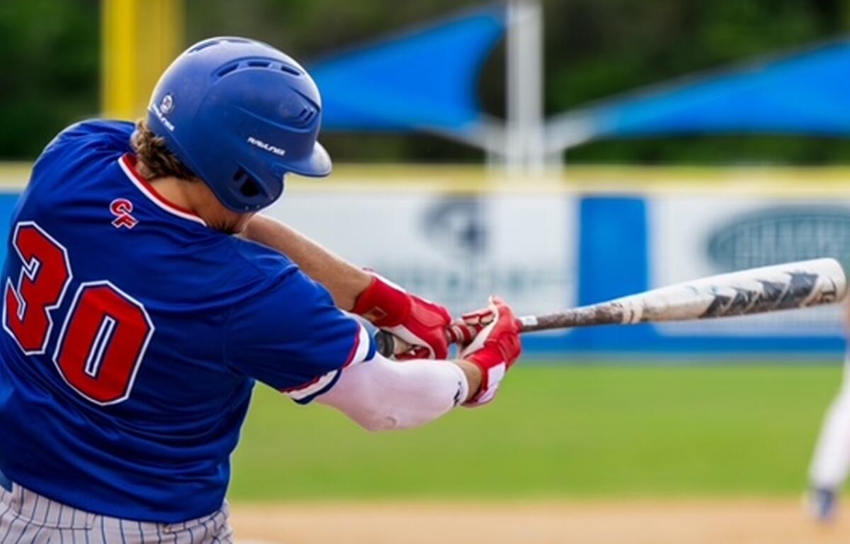 Central Florida’s Dawson Harman connects for one of his two home runs during an 11-7 win over Hillsborough Community College on Thursday, April 3, 2025, in Tampa, Fla. Harman leads the state with 16 home runs.