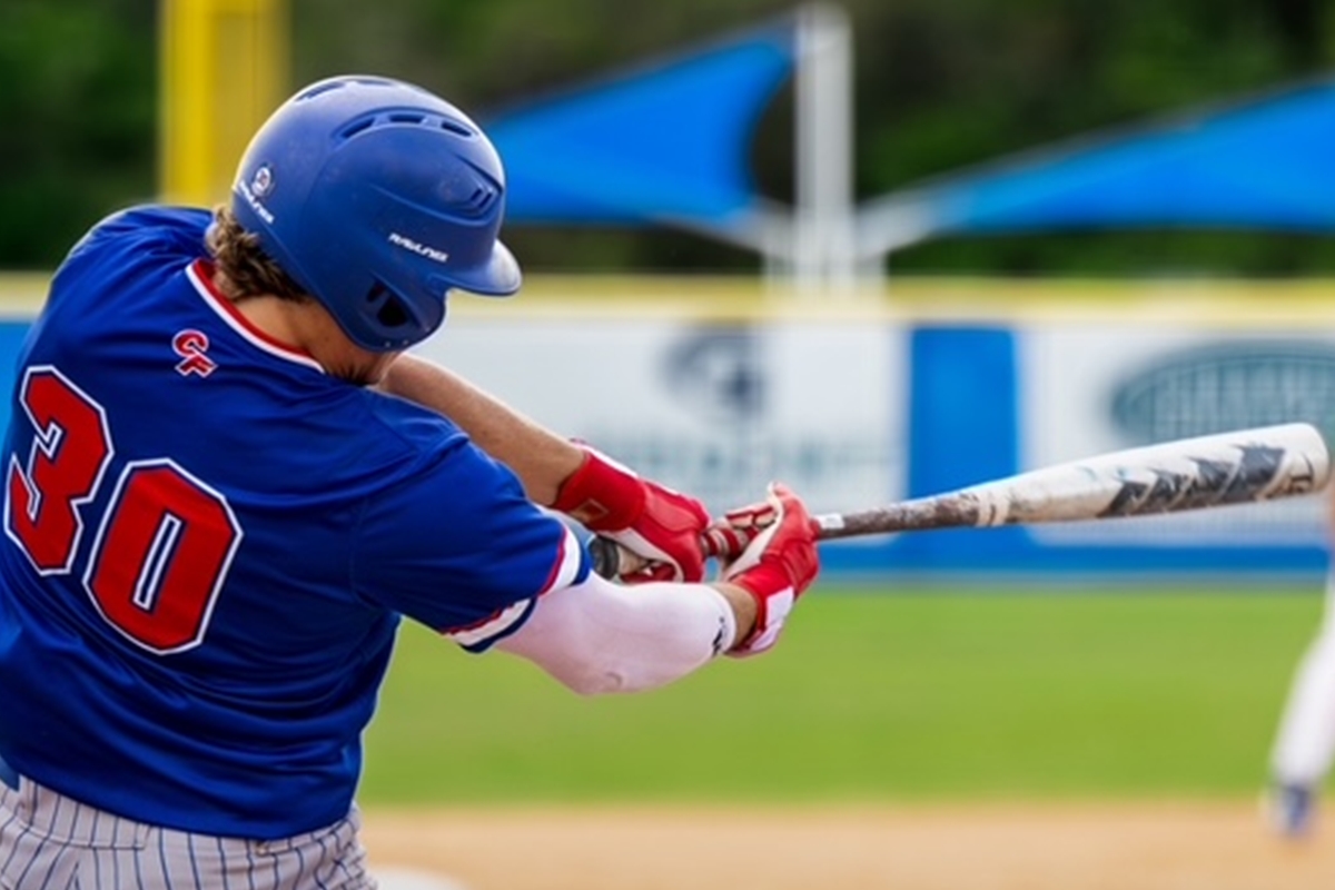 Central Florida’s Dawson Harman connects for one of his two home runs during an 11-7 win over Hillsborough Community College on Thursday, April 3, 2025, in Tampa, Fla. Harman leads the state with 16 home runs.