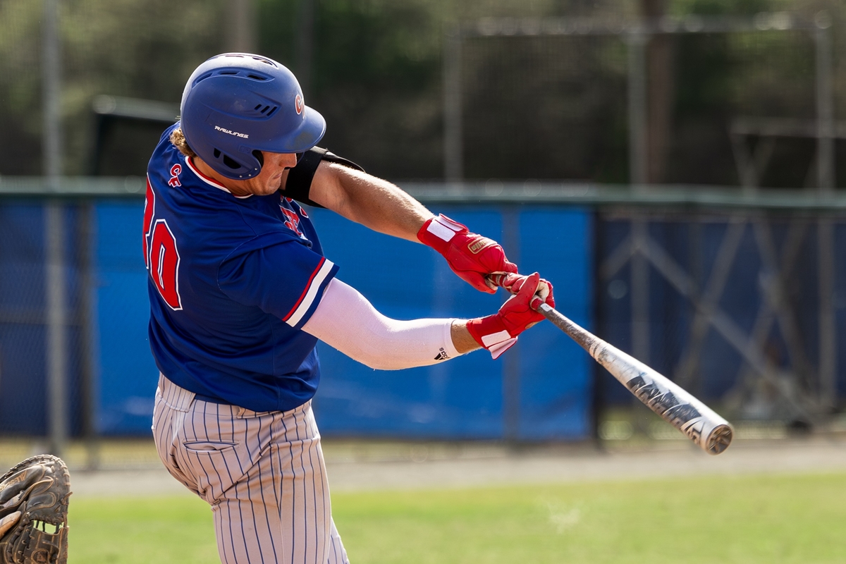 College of Central Florida’s Dawson Harman connects on his state-leading 18th home run during Thursday’s game against Florida Southwestern in Ocala.