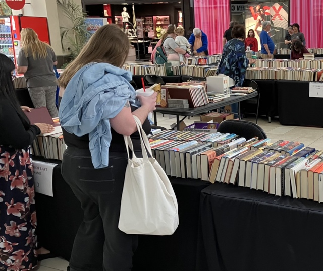 A crowd of people enjoying the Great Book Sale