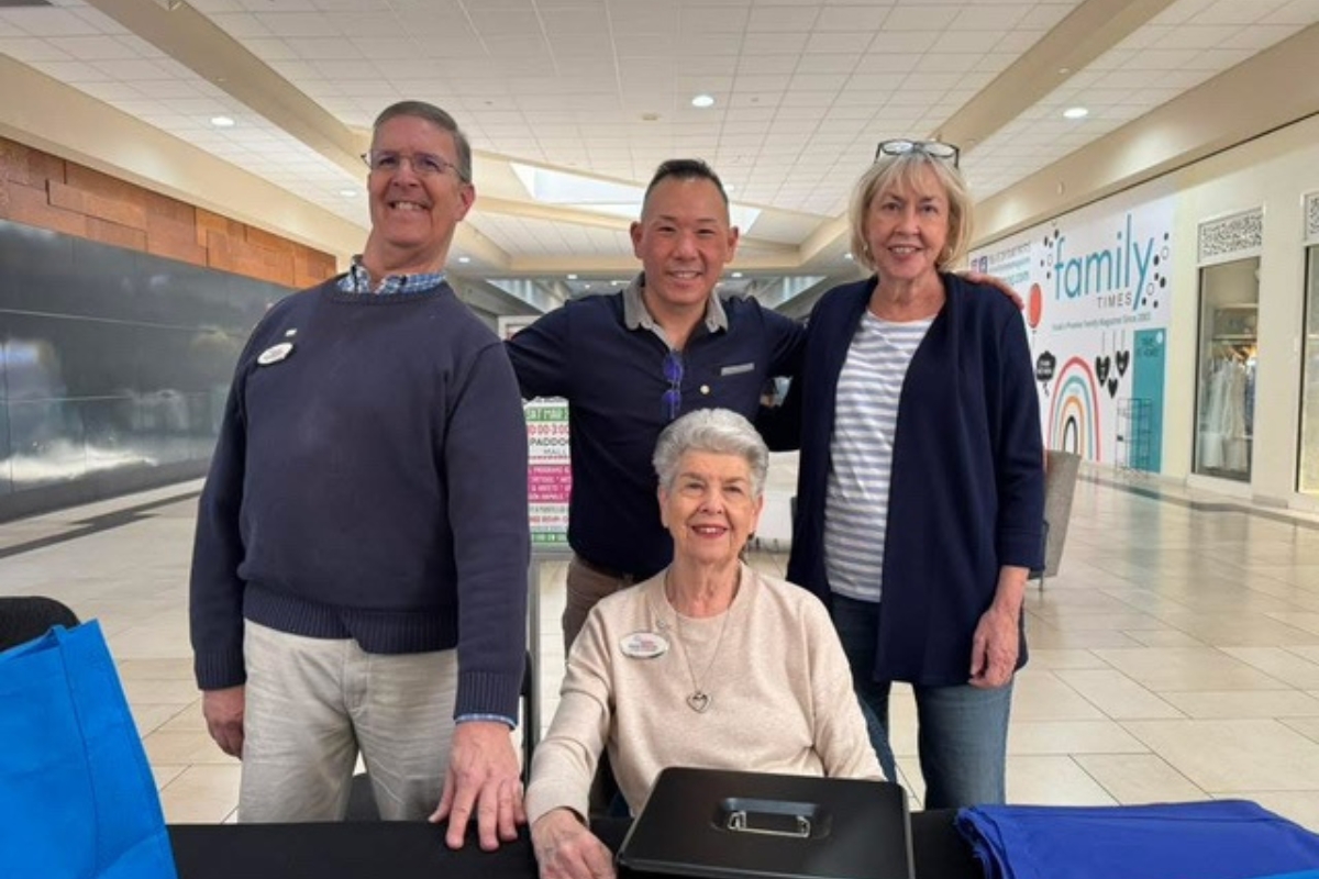 Rotarians Herb Silverman, Tony Park, and Phyllis Silverman plus a friend
