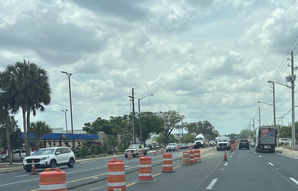 Medians are still being added along SR 200.  Roadwork continues from S. Pine Ave. to I-75. Courtesy: Kathy Dugan/352today