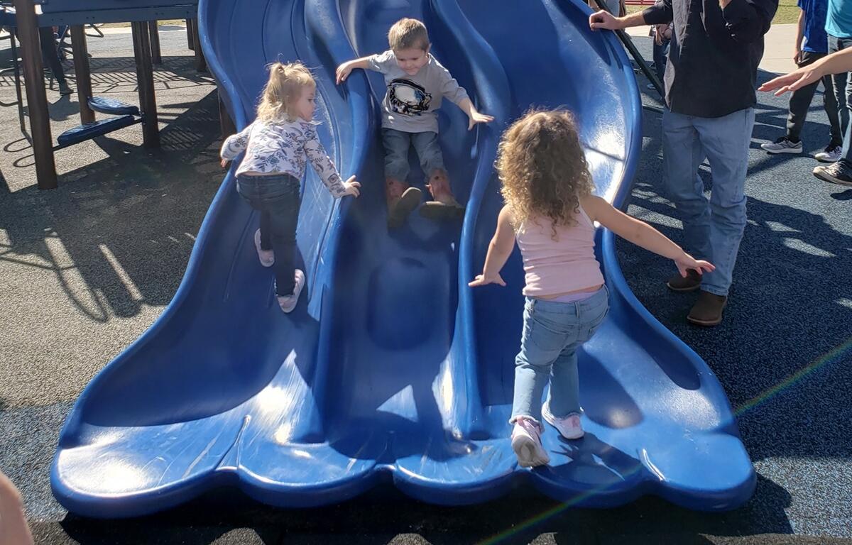 Children enjoy the slides at Tuscawilla Park in Ocala. Portions of the playground will close in phases for upgrades and maintenance.