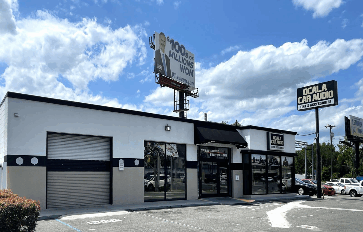 Ocala Car Audio is located near the intersection of Silver Springs Blvd. and S Pine Ave.