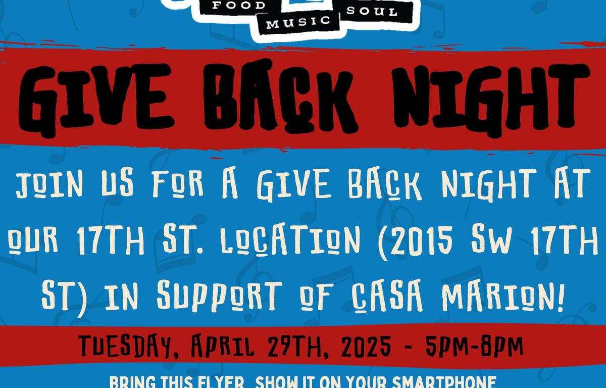 "Give Back Night" flier.