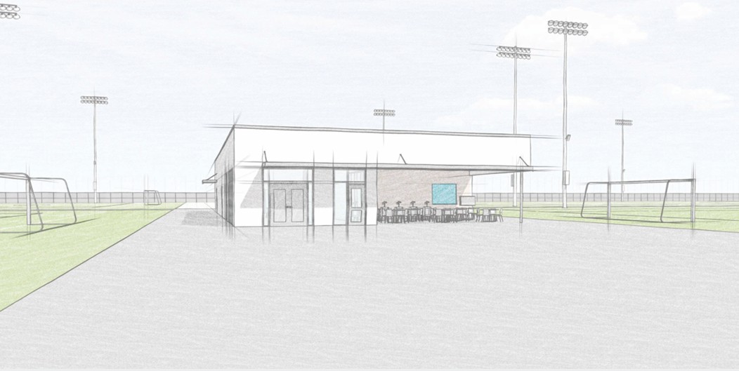 Conceptual rendering of the restaurant located on the complex.
