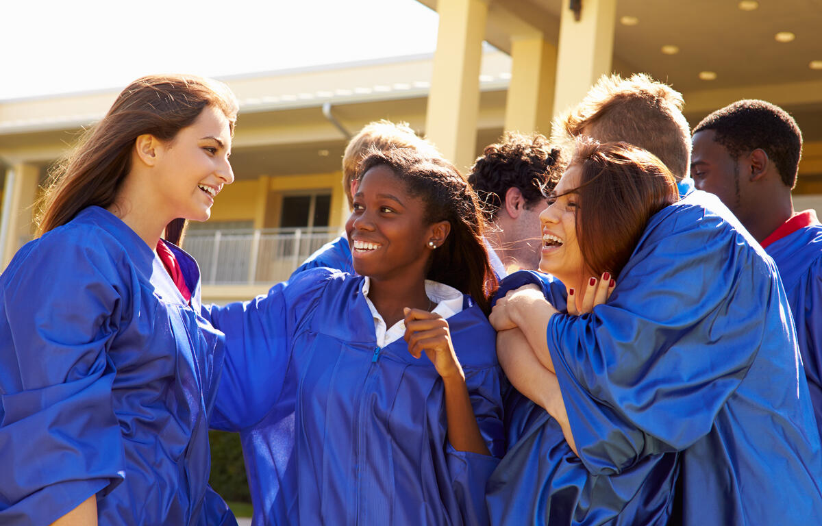 Group Of Students Celebrating Graduation