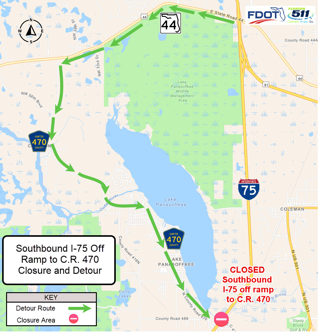 Afwh Ramp Map Overnight I-75 ramp closures coming to Sumter County this week - 352today