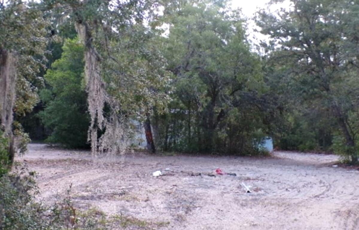 Cleared wooded lot in Marion County with light debris after structure removal.