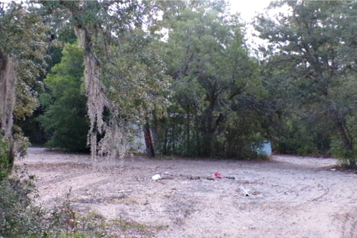 Cleared wooded lot in Marion County with light debris after structure removal.