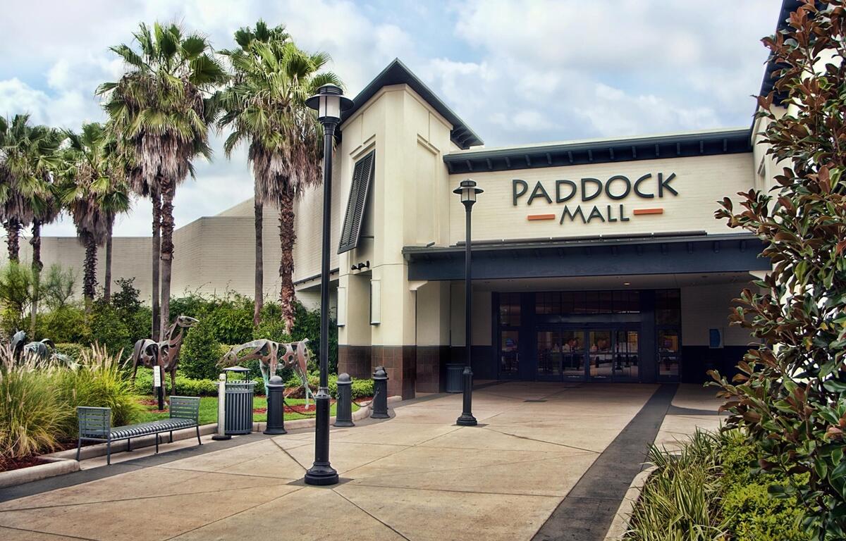 Front entrance of Paddock Mall in Ocala, Florida