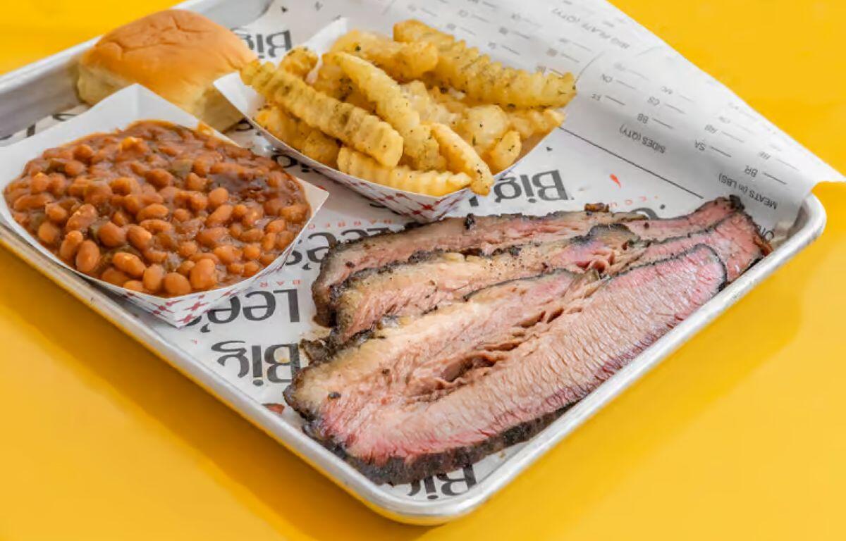 Brisket, Fries, and beans from Big Lee's Barbecue