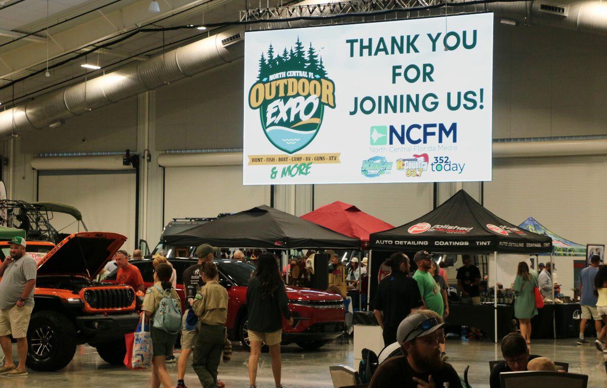 Large sign welcoming guests to the North Central Florida Outdoor Expo.