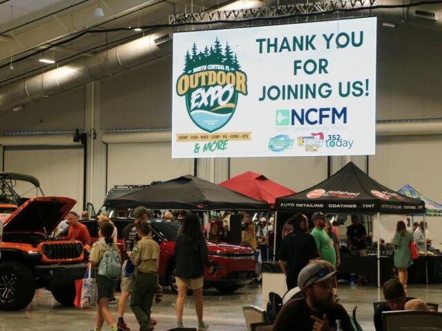 Large sign welcoming guests to the North Central Florida Outdoor Expo.