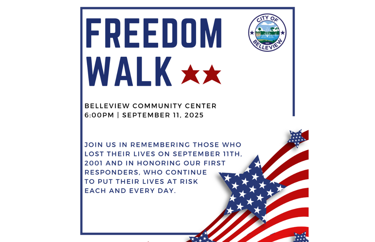 The City of Belleview invites members of the community to gather for an evening of reflection and unity at the 2025 Freedom Walk on Thursday, September 11, 2025, beginning at 6:00 p.m. at the Belleview Community Center