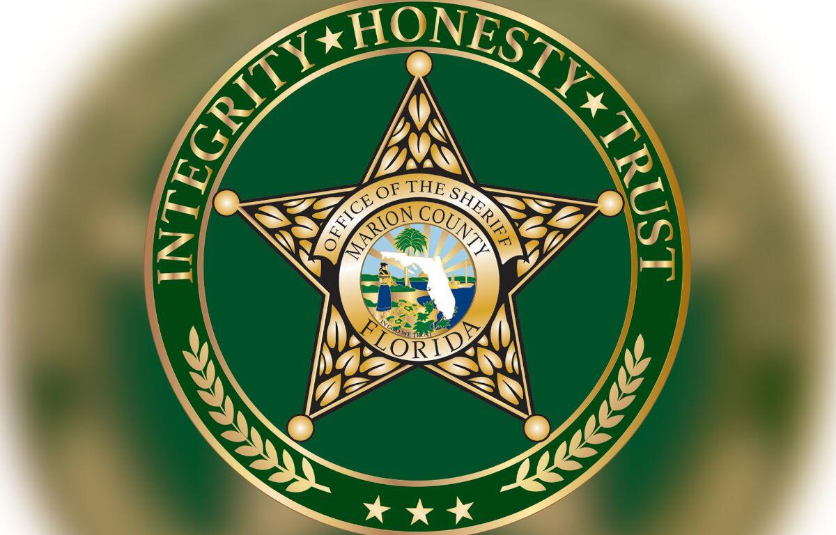 Circle, and inside the circle lettering, and then a badge with lettering and an insignia, with a green background inside the circle.