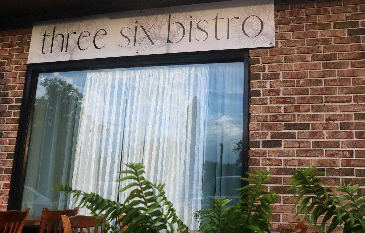 Brick-front restaurant with "Three Six Bistro" signage above the entrance.