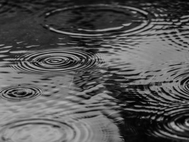 rain hitting a puddle