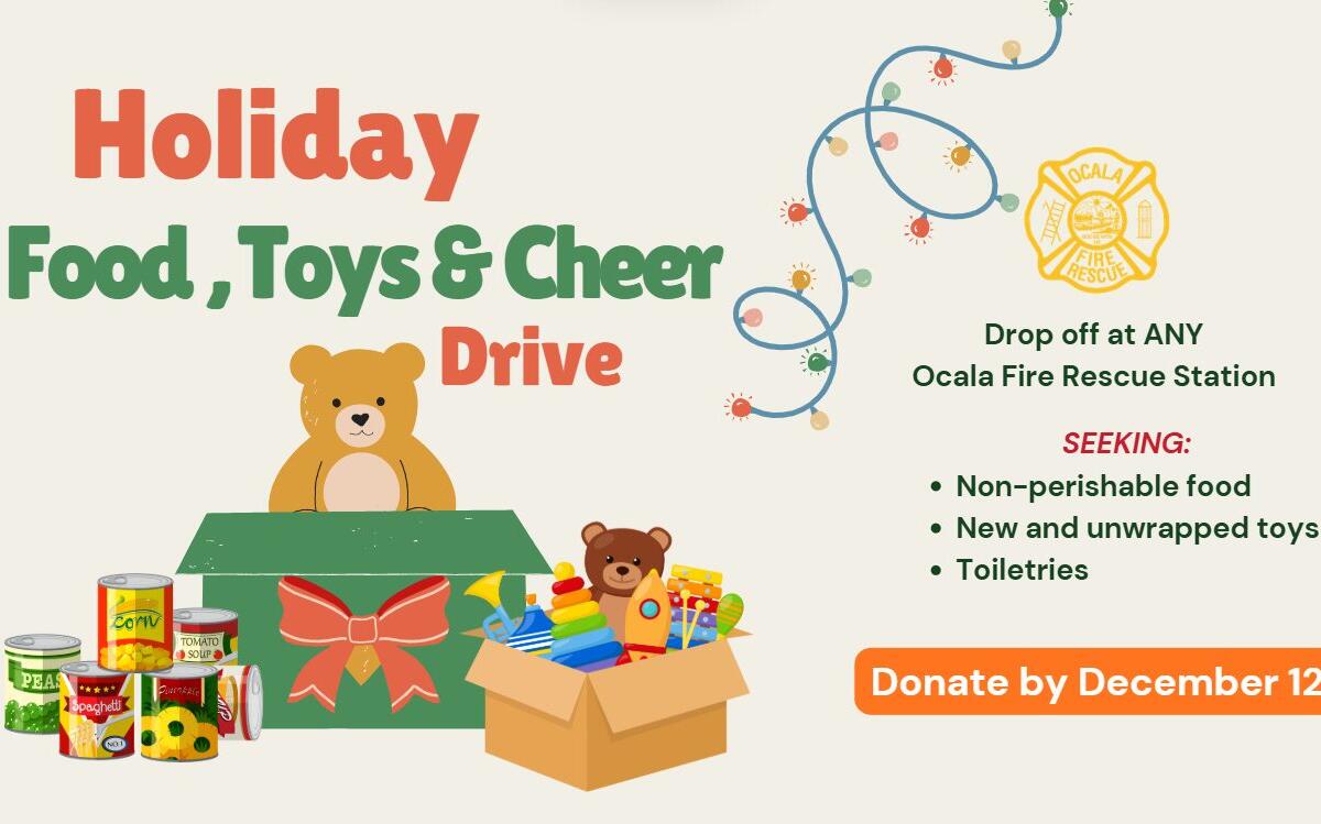 The Ocala Fire Rescue is having their annual Holiday Drive from now until December 12th, 2025.
