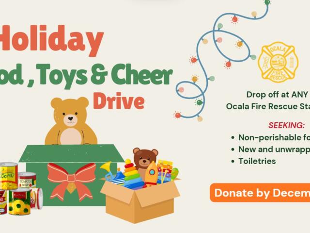 The Ocala Fire Rescue is having their annual Holiday Drive from now until December 12th, 2025.