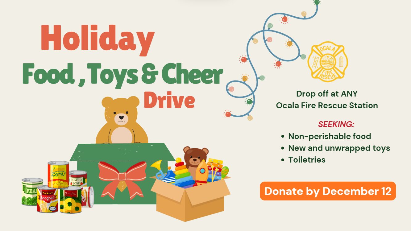 The Ocala Fire Rescue is having their annual Holiday Drive from now until December 12th, 2025.