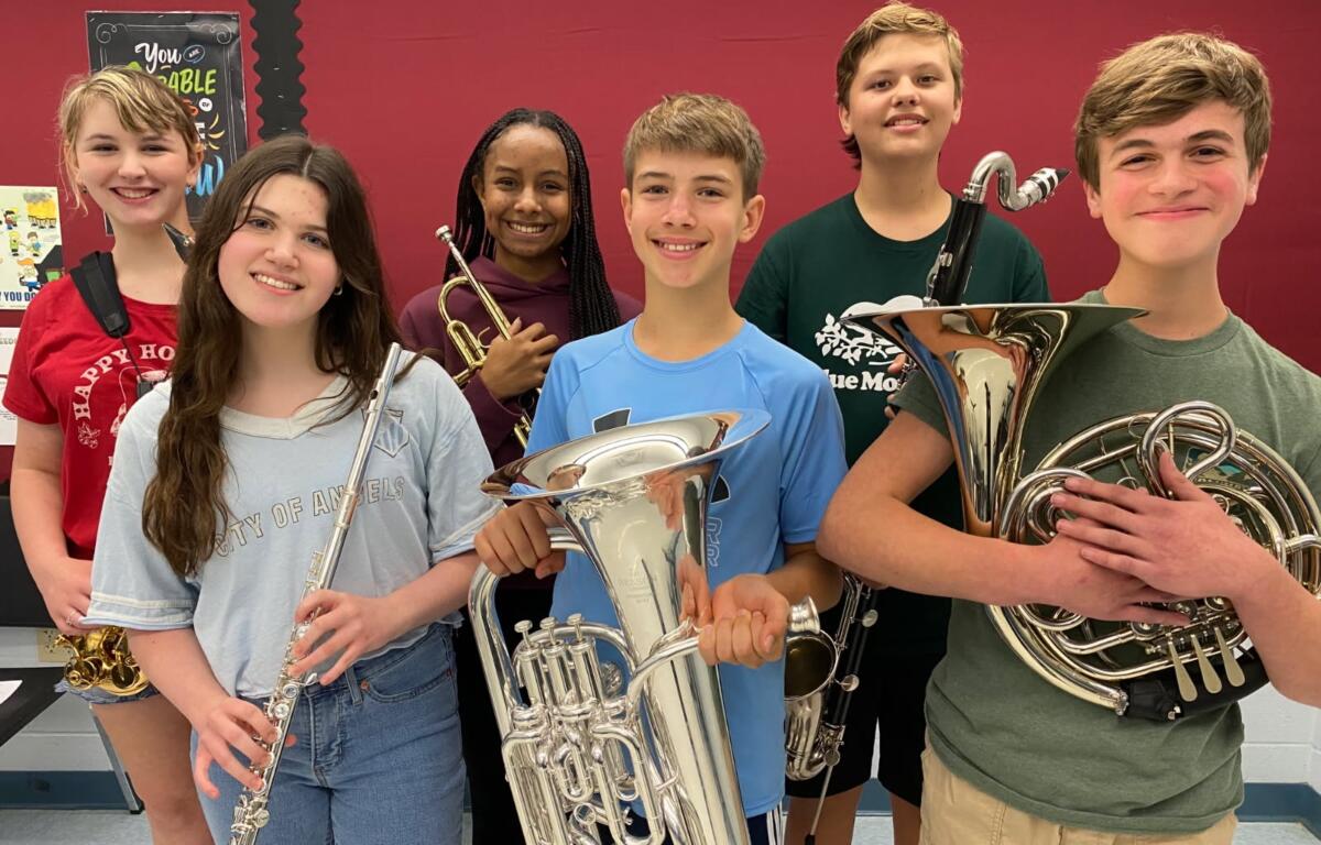 Pictured are 6 students from the Kanapaha Middle School Band. They are part of the 43 students in ACPS who were selected as all-state musicians this year.