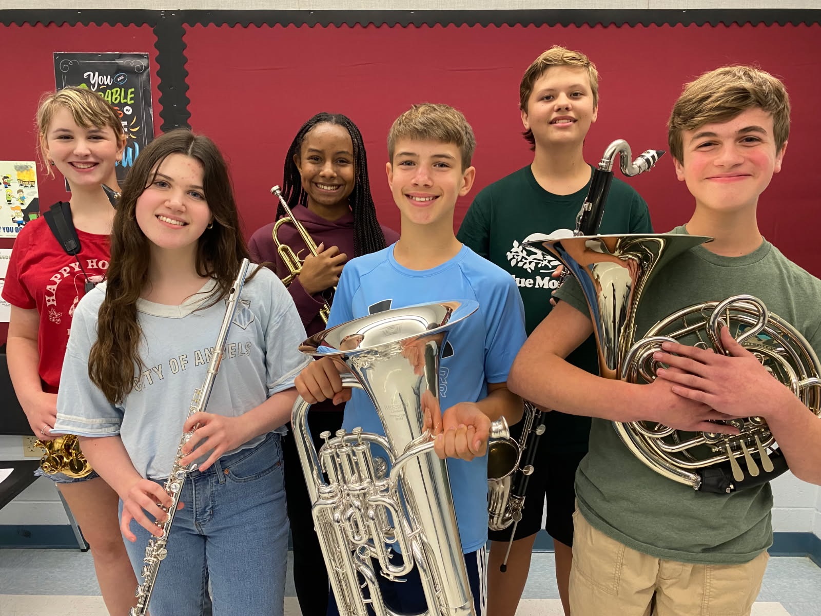 Pictured are 6 students from the Kanapaha Middle School Band. They are part of the 43 students in ACPS who were selected as all-state musicians this year.