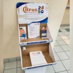 Informational shelf display at local library on Citrus County's comprehensive plan for 2050.