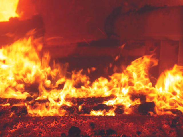 A colored image of a fire.