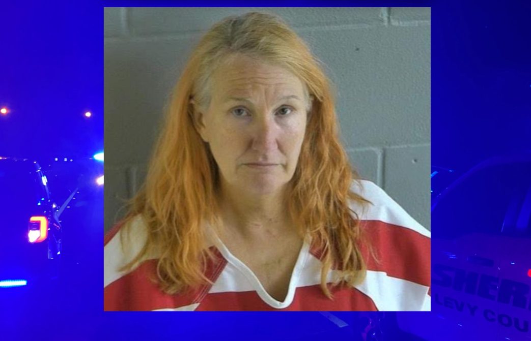 mugshot of Levy County woman Laura Hawks who is charged with murder