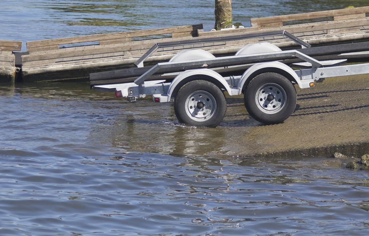 stock photo of boat trailer applied to story about lake apopka lake county florida