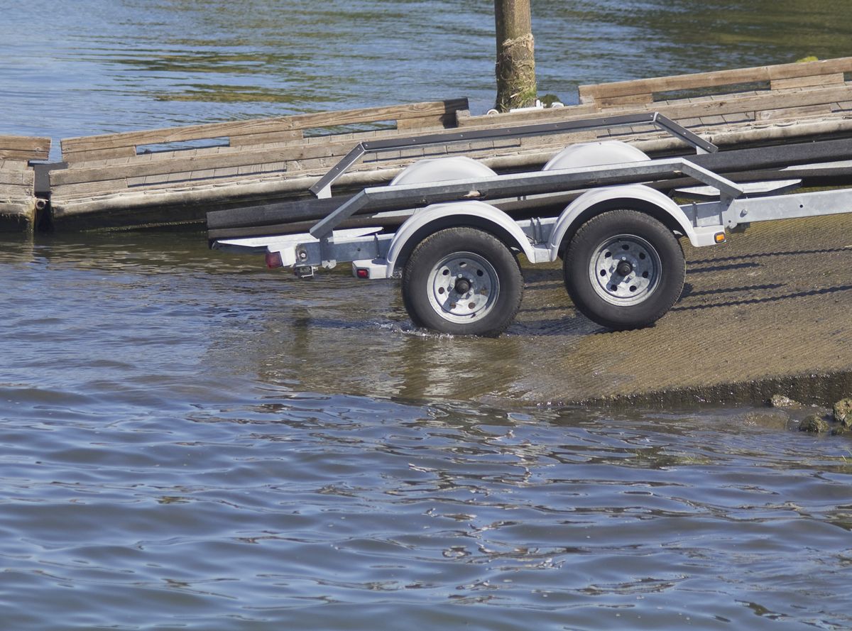 stock photo of boat trailer applied to story about lake apopka lake county florida
