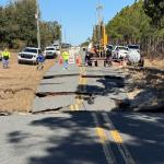 a major depression opened up along empire church road in lake county florida