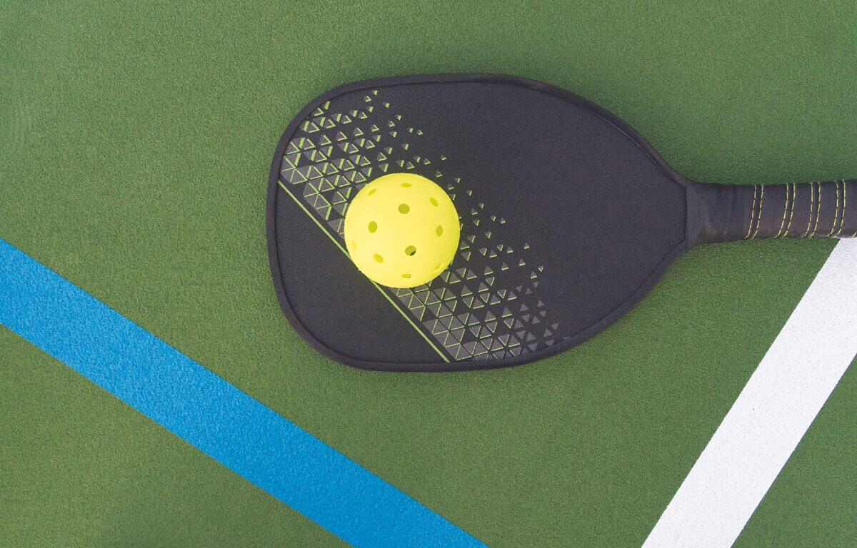 pickleball racquet ball stock image ocala