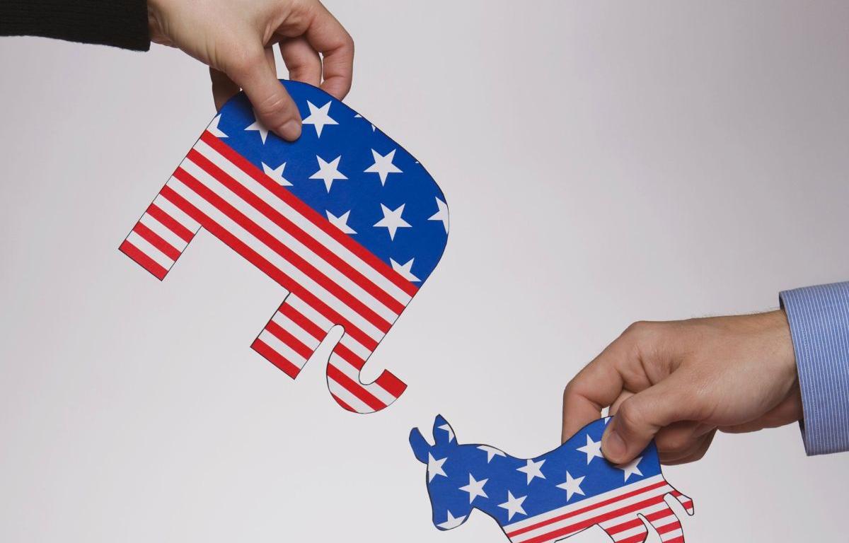 american political party mascots the elephant and donkey used in connection with a story about the marion county alliance of braver angels