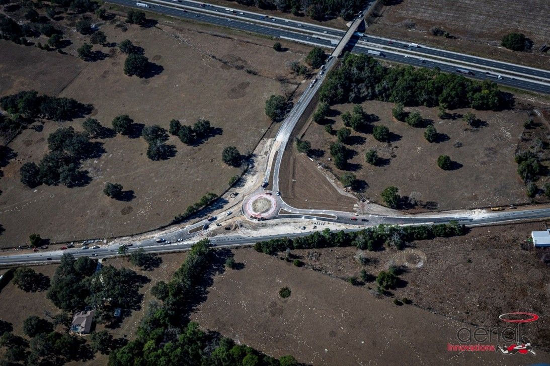 an aerial view of the roundabout project in north sumter county florida