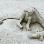 sand sculpture of a dragon to illustrate new Ocala sand and sun festival