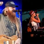 Two colored images side-by-side of a male musician on the left and a female musician on the right.