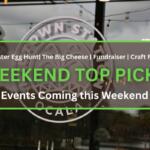 A white logo on a glass door has a fountain in the center with words in a circle around it reading, "Midtown Station Ocala." Easter Egg Hunt| The Big Cheese | Fundraiser | Craft Fair