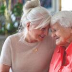 stock photo elder care dementia aging white haired women