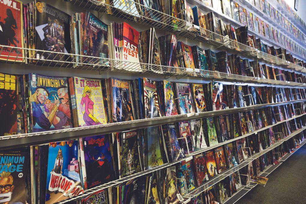 comic books store shelves