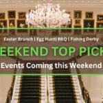 A grand staircase leads up to a second floor of a large, white manor. Paintings of dogs line the wall behind the stairs on the second floor. A large chandelier hangs above the staircase.